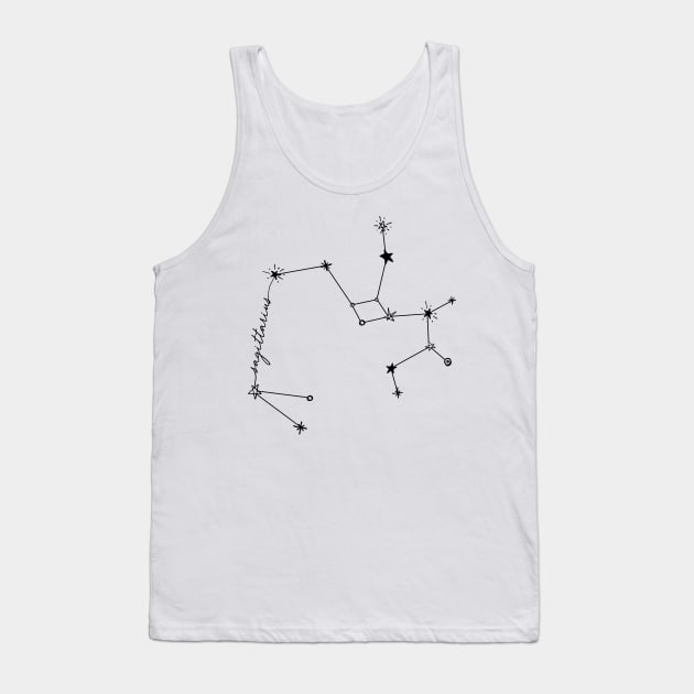 Sagittarius Zodiac Drawing Constellation Sticker Tank Top by aterkaderk